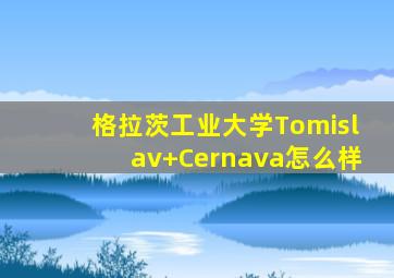 格拉茨工业大学Tomislav Cernava怎么样